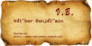 Véber Benjámin névjegykártya